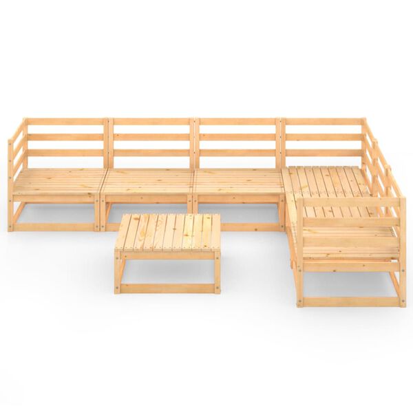 vidaXL 7 Piece Garden Lounge Set Solid Wood Pine