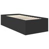 vidaXL Bed Frame with Headboard Black 90 x 200 cm Engineered Wood