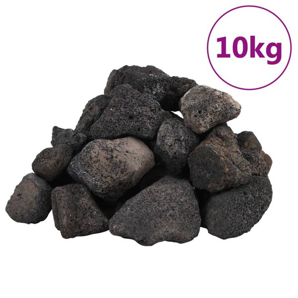vidaXL Volcanic Rocks 10 kg Black 5-8 cm