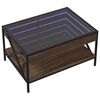 vidaXL Coffee Table with Infinity LED Brown Oak 70x50x38 cm