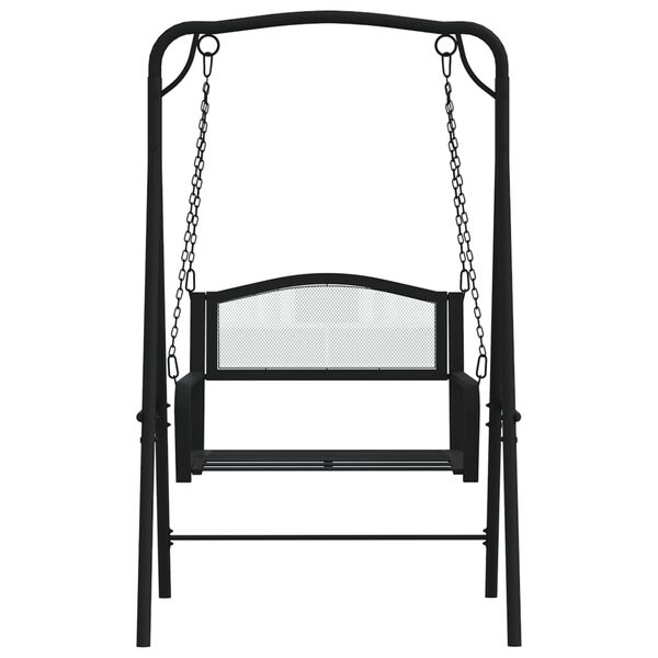 vidaXL Swing Bench 124 cm Black Steel