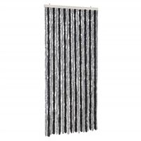 vidaXL Fly Curtain Grey and Black 100x220 cm Chenille