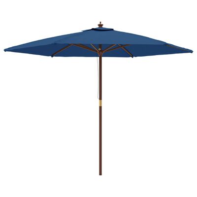 vidaXL Garden Parasol with Wooden Pole Azure Blue 299x240 cm