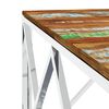vidaXL Coffee Table Silver Stainless Steel and Solid Wood Reclaimed