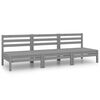 vidaXL 3 Piece Garden Lounge Set Grey Solid Pinewood