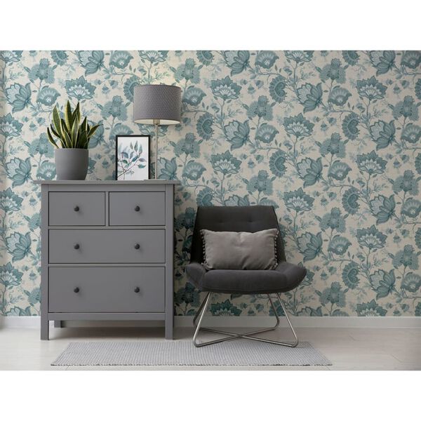 DUTCH WALLCOVERINGS Wallpaper Krisha White and Blue