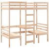 vidaXL Loft Bed Frame with Desk and Chairs 80x200cm Solid Wood Pine