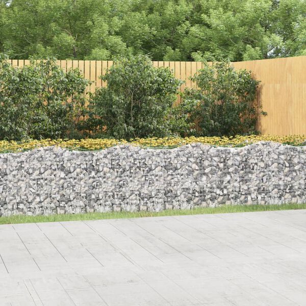 vidaXL Arched Gabion Raised Bed 600x50x100 cm Galvanised Iron
