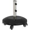 vidaXL Granite Parasol Base with Wheels for 40-50 mm Pole 29 kg Black