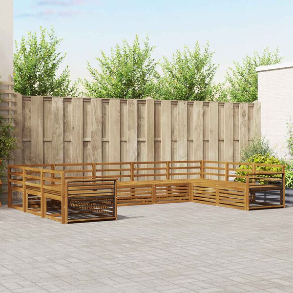 vidaXL Sofa Sets 9 pcs Natural Solid Acacia Wood