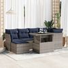 vidaXL 7 Piece Garden Sofa Set with Cushions Grey Poly Rattan Acacia