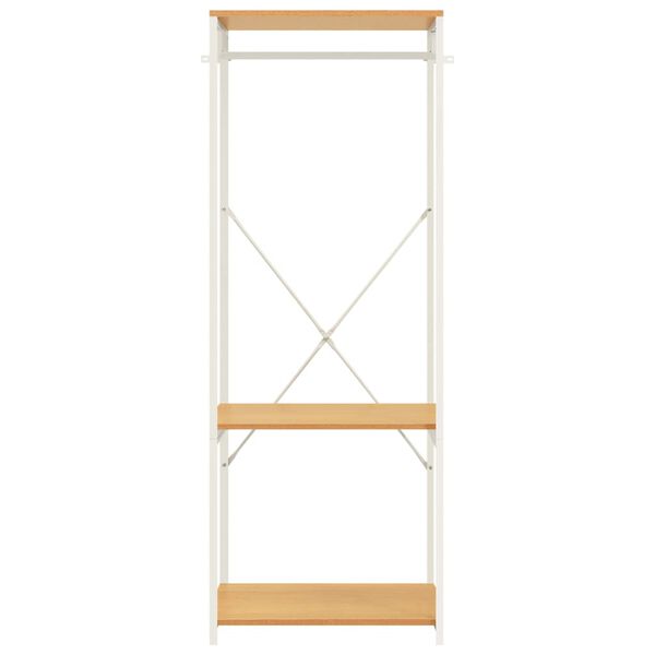 vidaXL Wardrobe White and Oak 60x40x167 cm Metal and Engineered Wood