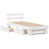 vidaXL Bed Frame with Headboard White 75 x 190 cm Solid Pine Wood