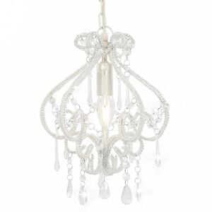 vidaXL Ceiling Lamp with Beads White Round E14