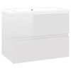 vidaXL Sink Cabinet with Built-in Basin High Gloss White Engineered Wood