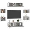 vidaXL 8 Piece TV Cabinet Set Concrete Grey Engineered Wood