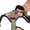 vidaXL Dog Harness with Lead & Collar Adjustable Camouflage Brown L