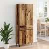 vidaXL Highboard with Drawer 2 pcs Old Wood Engineered Wood and Glass