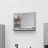 vidaXL Bathroom Mirror Concrete Grey 60x10.5x45 cm Engineered Wood