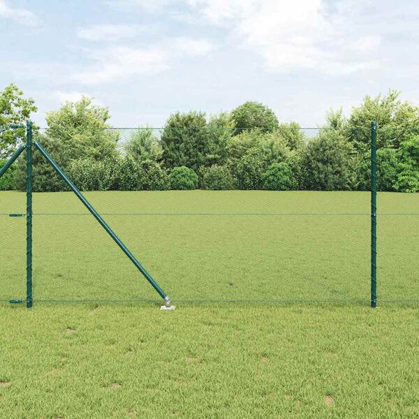 vidaXL Fence Post Green 50 x 1 m (13 mm mesh) Steel and PVC