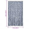 vidaXL Insect Curtain Blue and White 118x220 cm Chenille