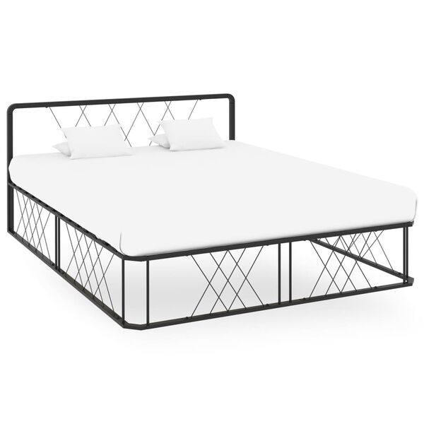 vidaXL Bed Frame without Mattress Black Metal 140x200 cm