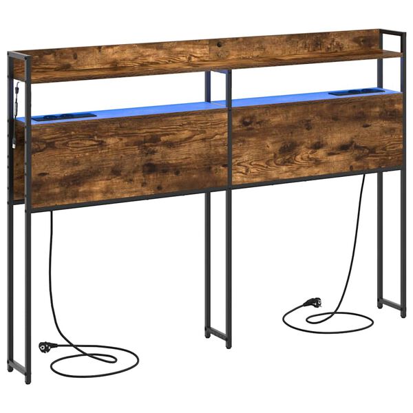 vidaXL Headboard with Shelf Smoked oak 150 cm Engineered wood