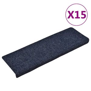 vidaXL Stair Mats Self-adhesive 15 pcs 65x21x4 cm Blue Rectangular Edge