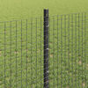 vidaXL Fence with Post Grey 0.8 x 25 m Steel and PVC