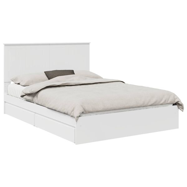 vidaXL Storage Bed with Headboard White 140 x 190 cm Engineered Wood