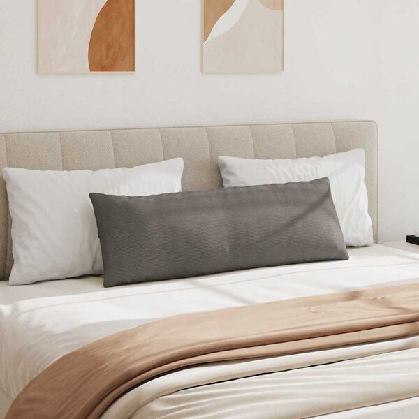 vidaXL Sofa Pillows 2 pcs Light Grey 120 x 40 cm Corduroy Fabric