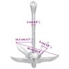 vidaXL Folding Anchor Silver 2.5 kg Malleable Iron