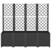 vidaXL Garden Planter with Trellis Black 160x40x140 cm PP