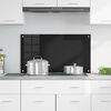 vidaXL Kitchen Backsplash Black 90 x 50 cm Tempered Glass