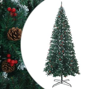 vidaXL Artificial Christmas Tree 500 cm PVC and Steel Green and White