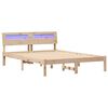 vidaXL Bed Frame with Headboard Brown 135 x 190 cm Solid Pine Wood