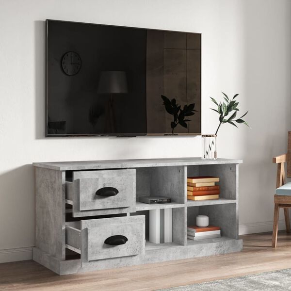 vidaXL TV Cabinet Concrete Grey 102x35.5x47.5 cm Engineered Wood
