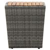 vidaXL Tea Table Grey 41.5x41.5x43cm Poly Rattan and Solid Acacia Wood