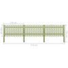 vidaXL Picket Fence Impregnated Pinewood 5.1 m 100 cm 6/9cm