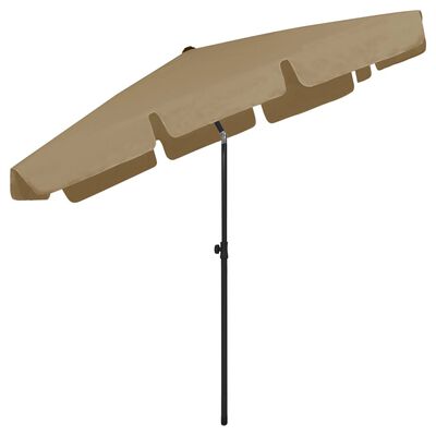 vidaXL Beach Umbrella Taupe 200x125 cm
