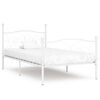 vidaXL Bed Frame without Mattress with Slatted Base White Metal 90x200 cm