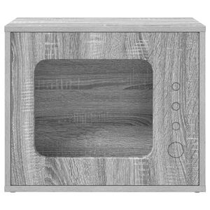 vidaXL Cat House Grey Sonoma 51 x 30 x 42 cm Engineered Wood