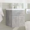 vidaXL Bathroom Sink Cabinet with Built-in Basin and Faucet Concrete Grey