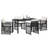 vidaXL Garden Dining Set 5 pcs Black Poly Rattan
