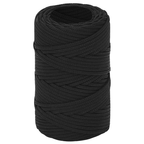 vidaXL Boat Rope Full Black 2 mm 250 m Polypropylene