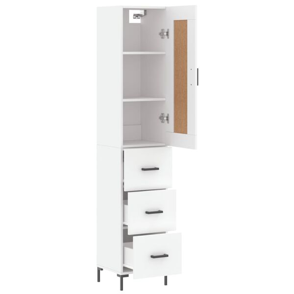 vidaXL Highboard White 34.5x34x180 cm Engineered Wood