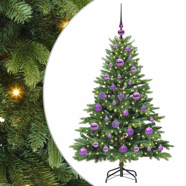 vidaXL Artificial Christmas Tree with 150 LEDs Green 120 cm PE and PVC