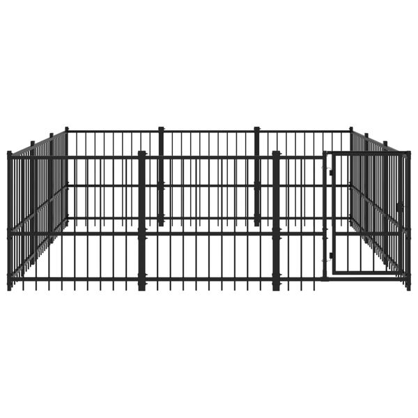vidaXL Outdoor Dog Kennel Steel 8.47 m²