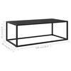 vidaXL Coffee Table Black with Black Glass 100x50x35 cm