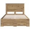 vidaXL Bed Frame with Drawer with Headboard Manual Engineered Wood
